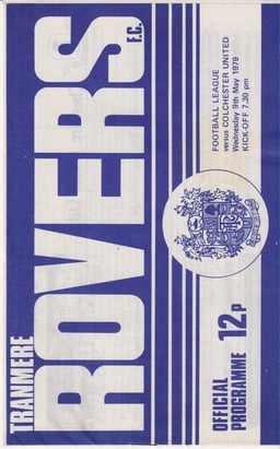Tranmere Rovers v Colchester United Match Programme 1979-05-09